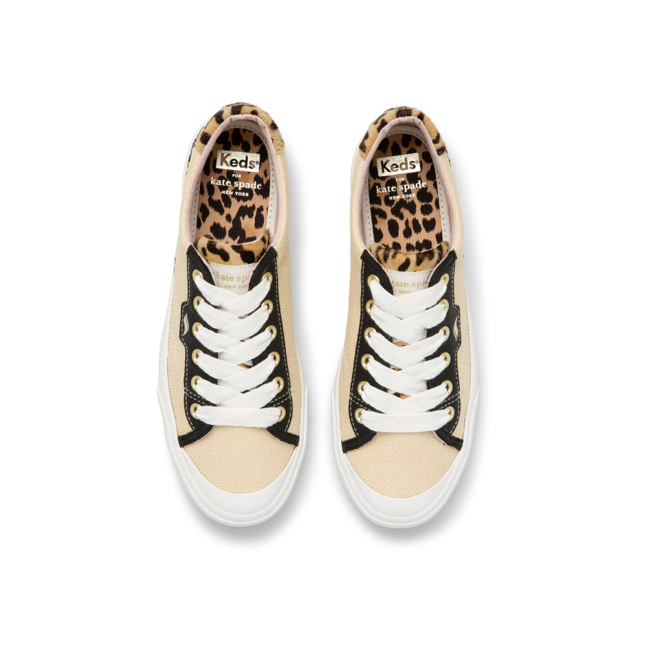 Keds Women's Keds x Kate Spade New York Crew Kick Leather Raffia Black-Tan - Image 11