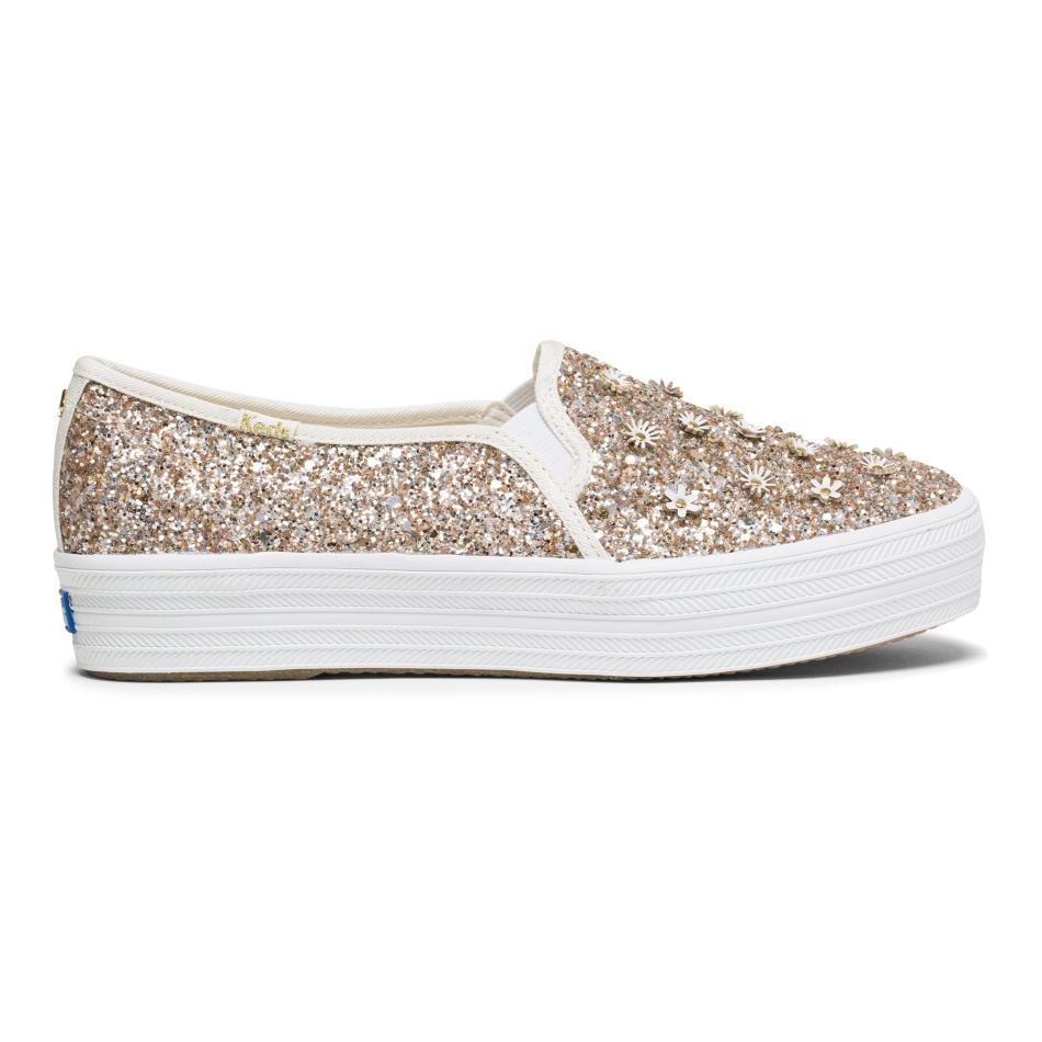 Keds Women's Keds x Kate Spade New York Triple Decker Glitter Flowers Metallic - Image 11