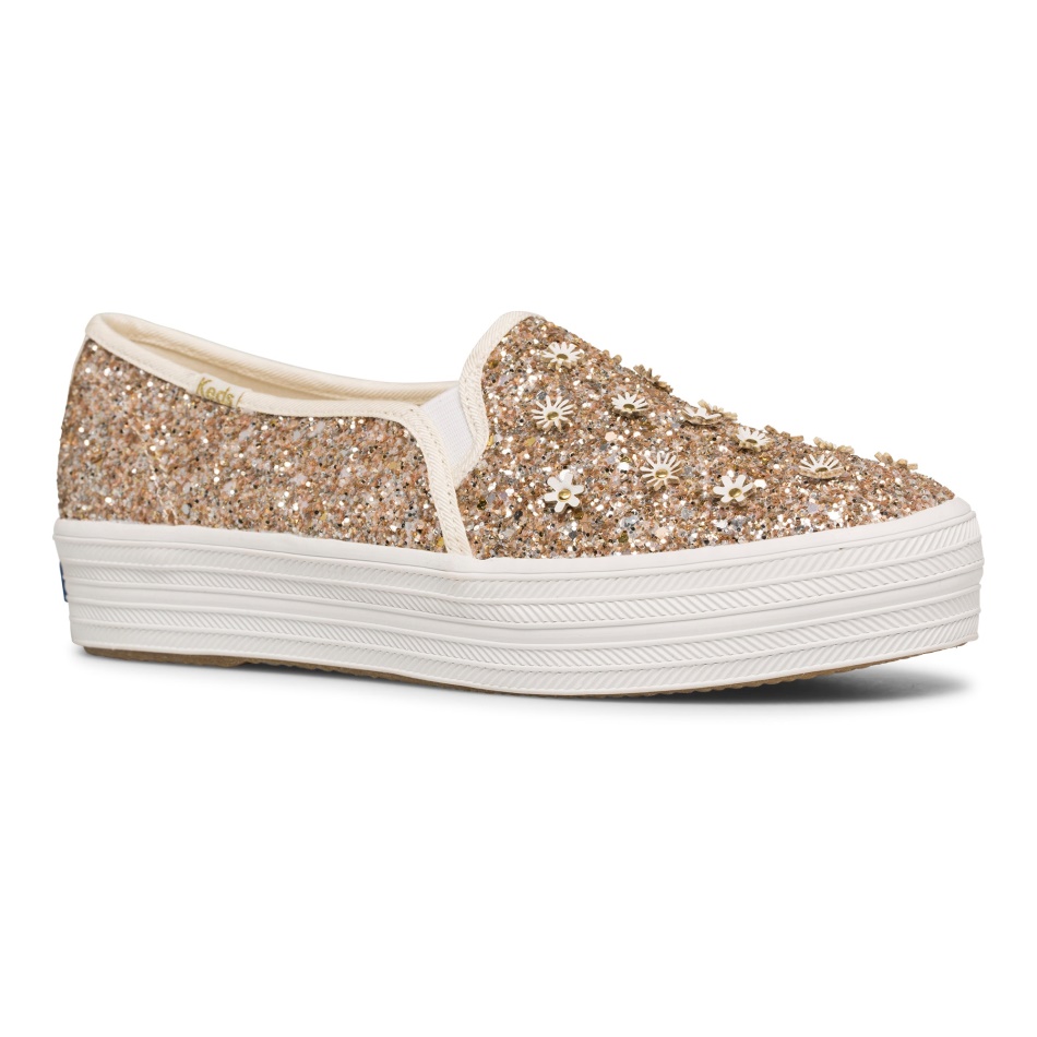 Keds Women's Keds x Kate Spade New York Triple Decker Glitter Flowers Metallic - Image 13