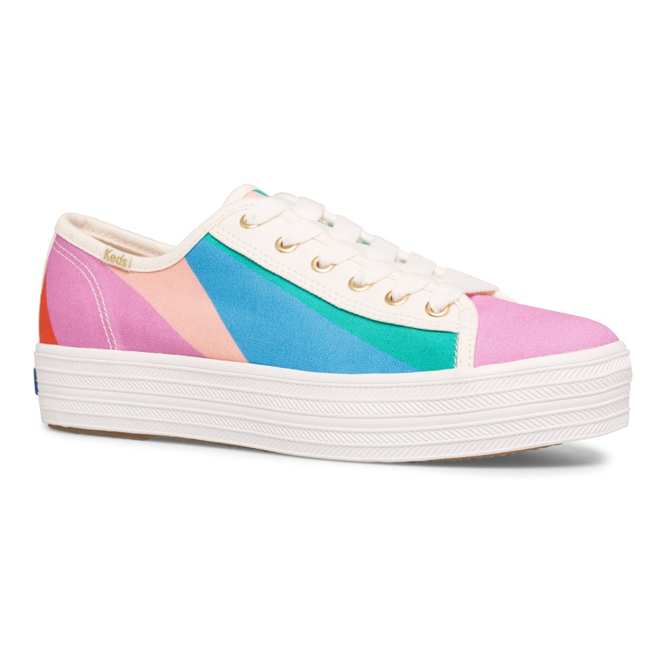 Keds Women's Keds x Kate Spade New York Triple Kick Multi Stripe Canvas Pink Multi - Image 13