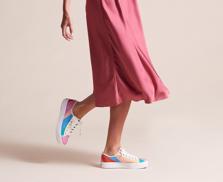 Keds Women's Keds x Kate Spade New York Triple Kick Multi Stripe Canvas Pink Multi - Image 6