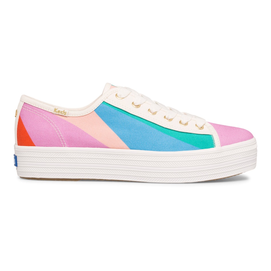 Keds Women's Keds x Kate Spade New York Triple Kick Multi Stripe Canvas Pink Multi - Image 1