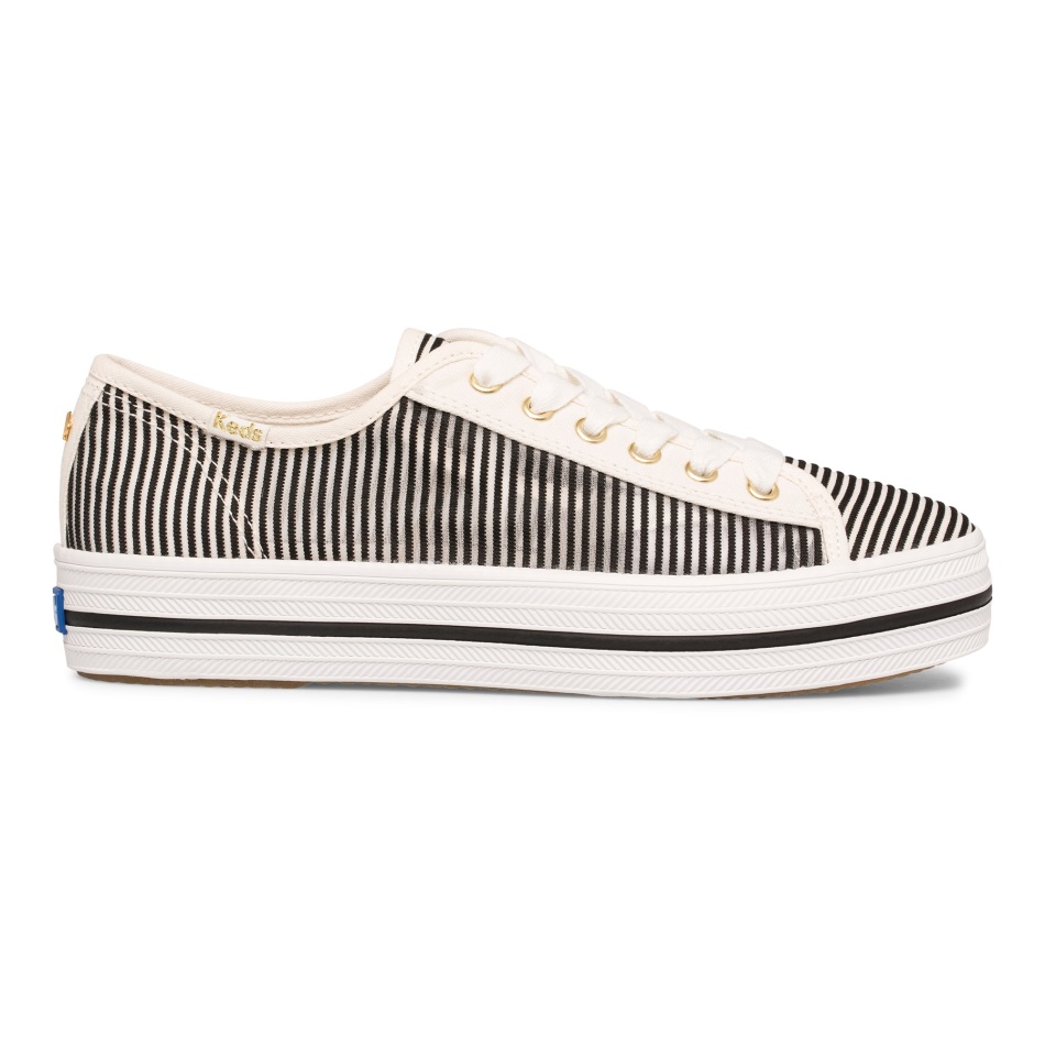 Keds Women's Keds x Kate Spade New York Triple Kick Stripe Mesh Black - Image 2