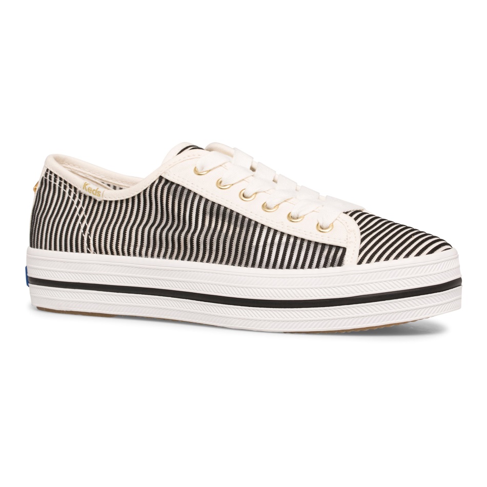 Keds Women's Keds x Kate Spade New York Triple Kick Stripe Mesh Black - Image 7