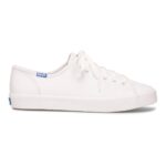Keds Women's Kickstart Retro Court Leather White-Blue - Image 14