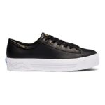 Keds Women's Triple Kick AMP Leather Black - Image 2