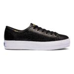 Keds Women's Triple Kick Croc Leather Black - Image 2