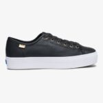 Keds Women's Triple Kick Luxe Leather Black