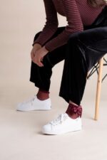 Keds Women's Triple Kick Luxe Leather White - Image 4