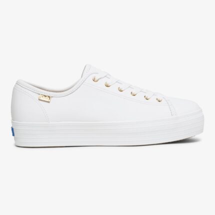 Keds Women's Triple Kick Luxe Leather White