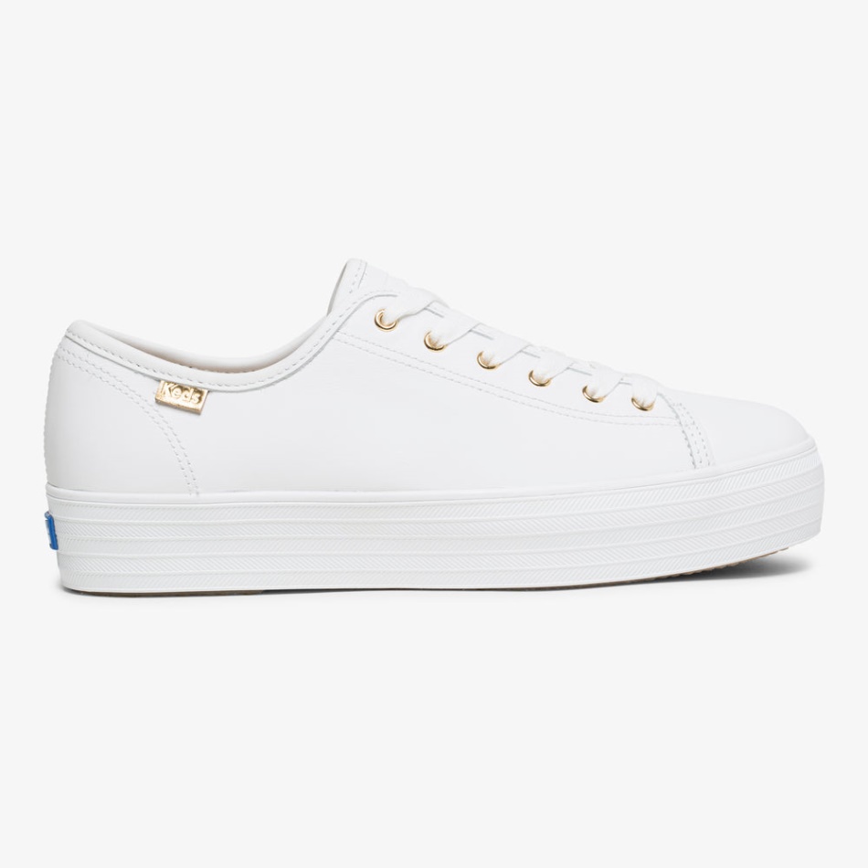 keds_womens_triple_kick_luxe_leather_white.jpg Keds Women's Triple Kick Luxe Leather White - Image 1