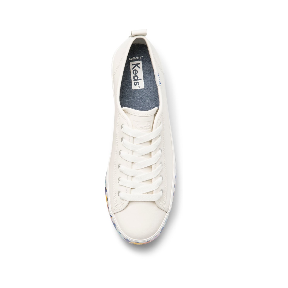 Keds Women's Triple Up Leather Rainbow People by Elizabeth Olwen White Multi - Image 3