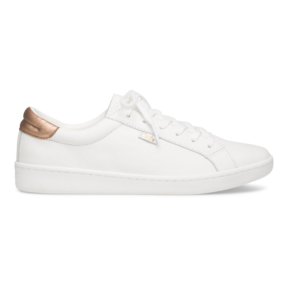 Keds Women's Ace Leather Metallic White-Rose Gold