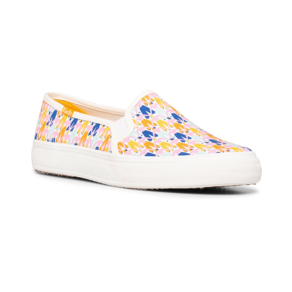 Keds Women's Double Decker Rainbow Woman By Elizabeth Olwen White Multi