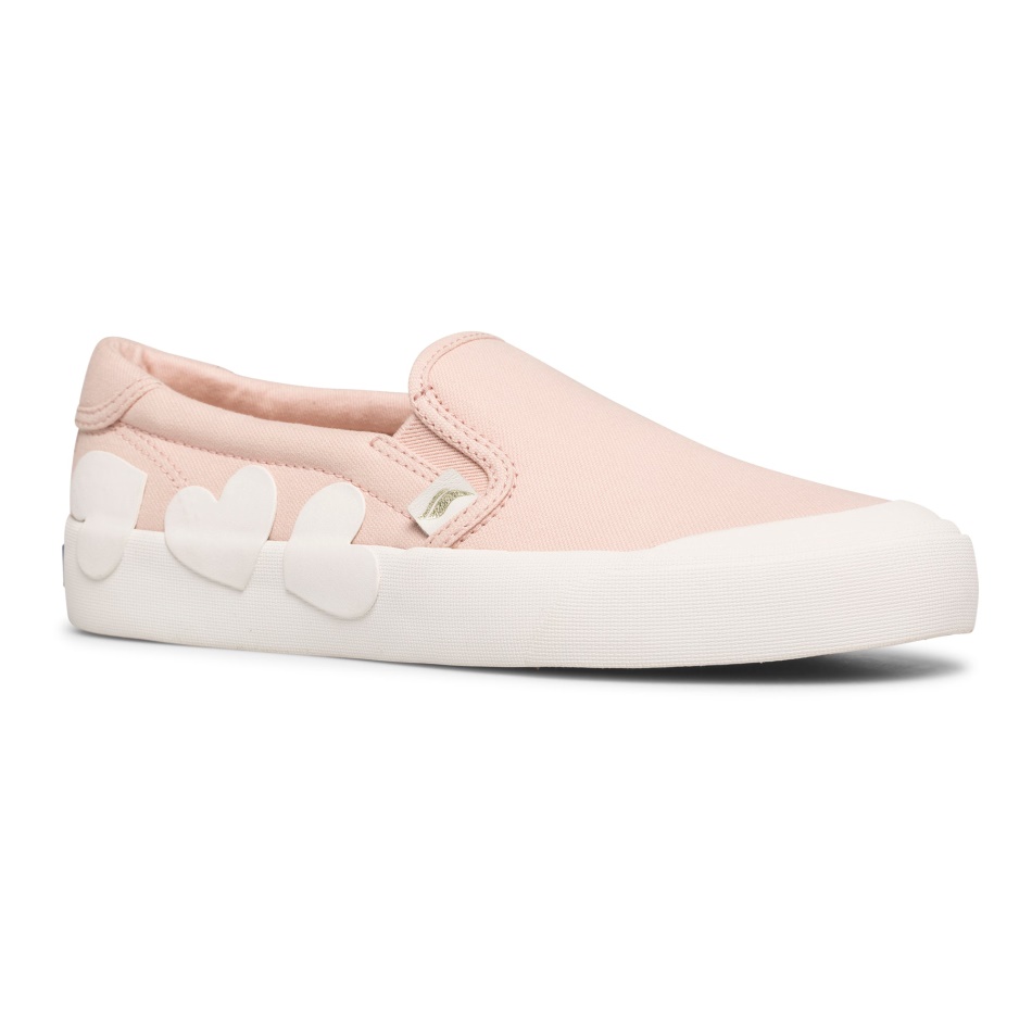 Keds Women's Keds x Kate Spade New York Crew Kick Slip On Heart Applique Pink