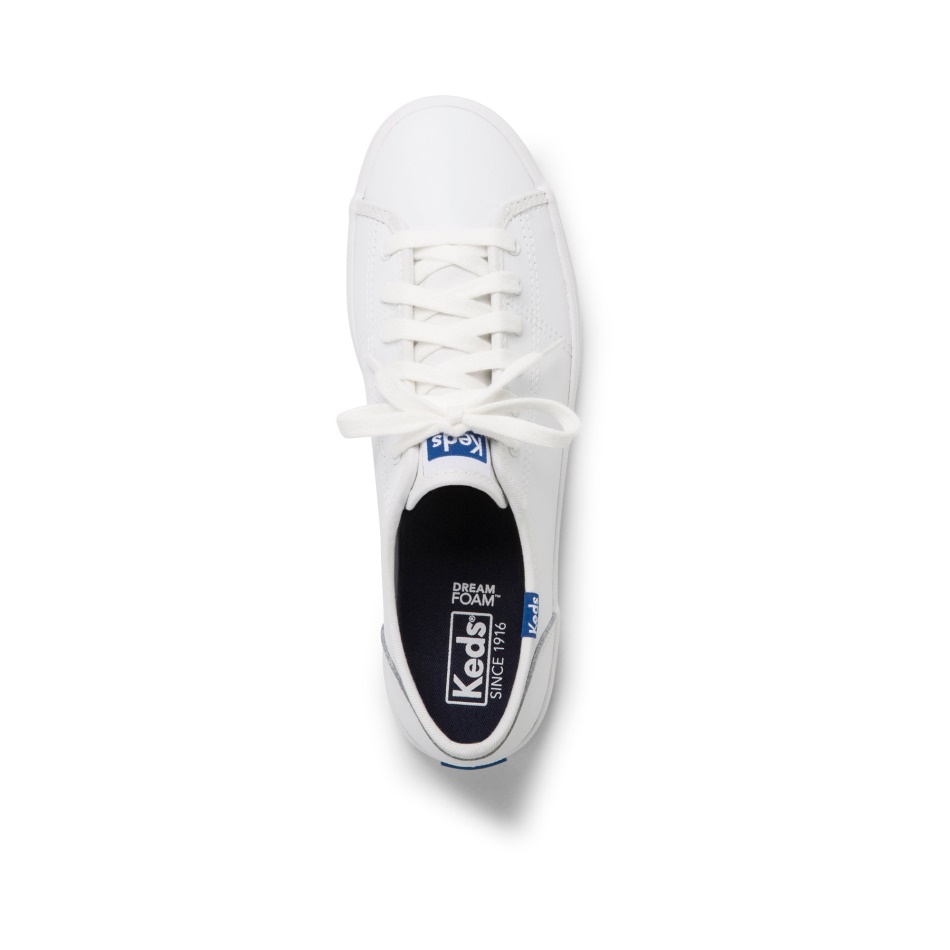 Keds Women's Kickstart Retro Court Leather White-Blue