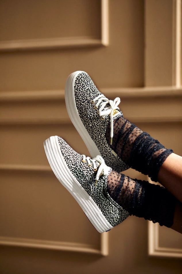 Keds Women's Triple CVO Organic Cotton Notebook Cream-Black