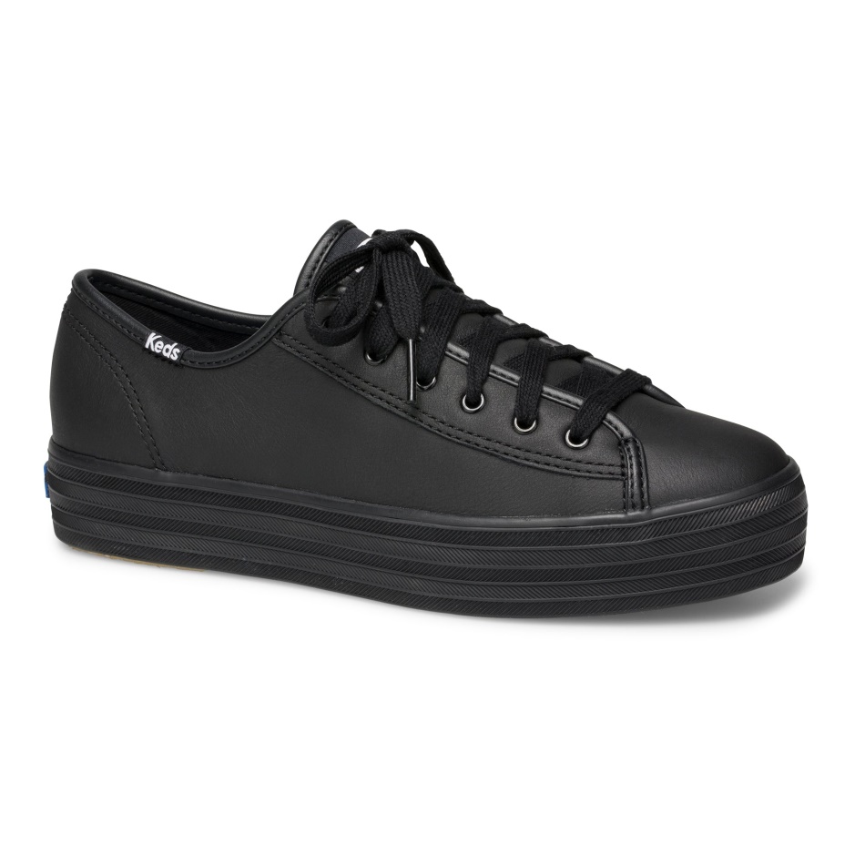 Keds Women's Triple Kick Leather Black