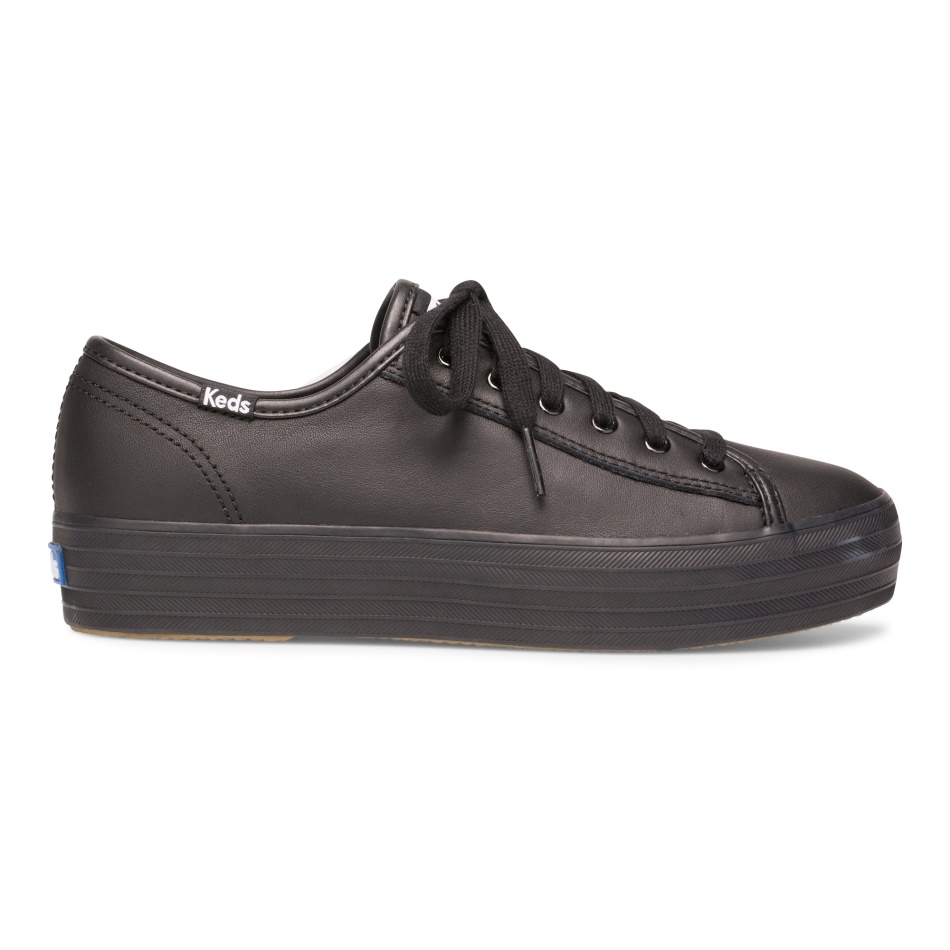 Keds Women's Triple Kick Leather Black