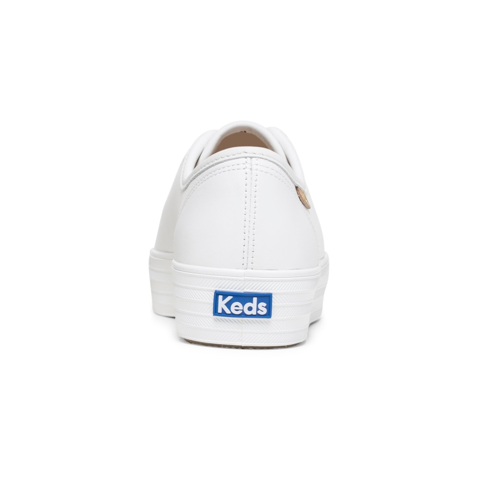 Keds Women's Triple Kick Luxe Leather White