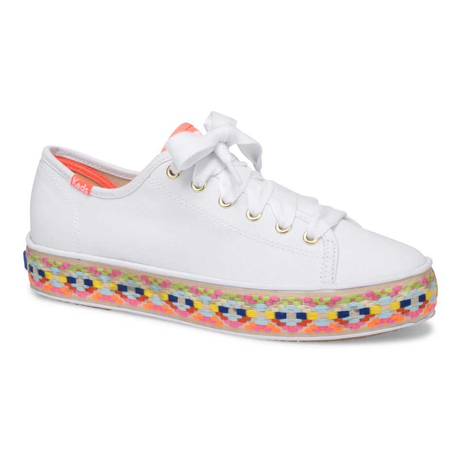 Keds Women's Triple Kick Summer Foxing White