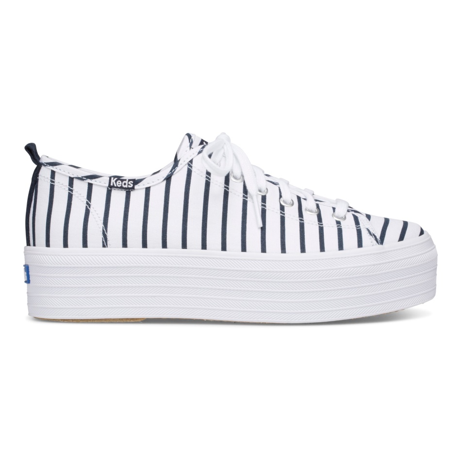Keds Women's Triple Up Breton Stripes White-Navy