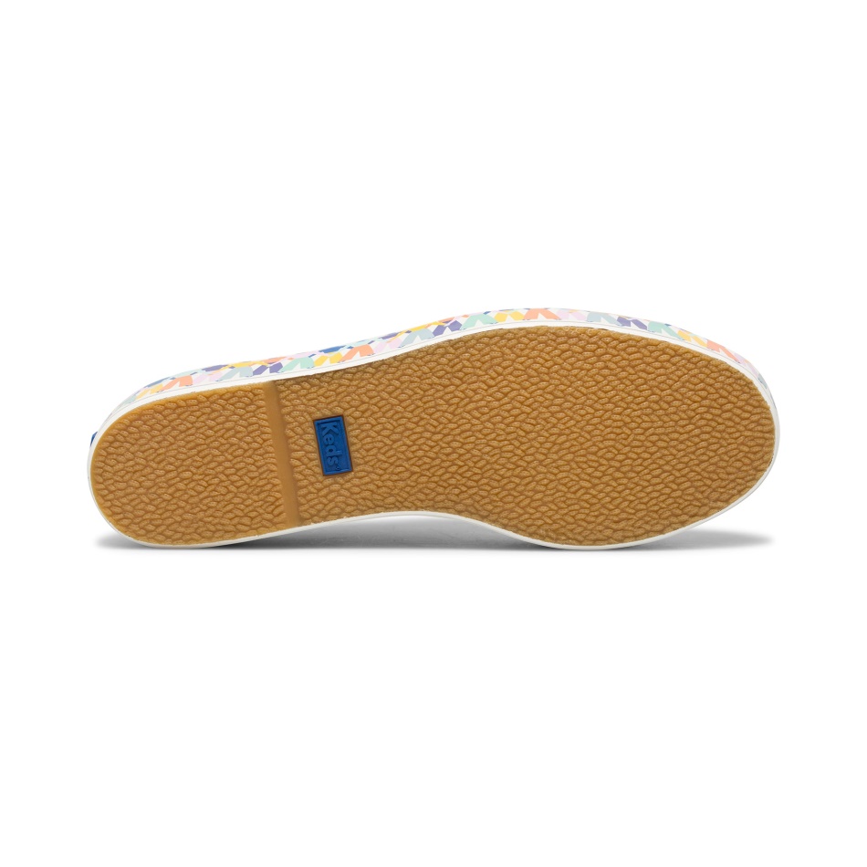 Keds Women's Triple Up Leather Rainbow People by Elizabeth Olwen White Multi