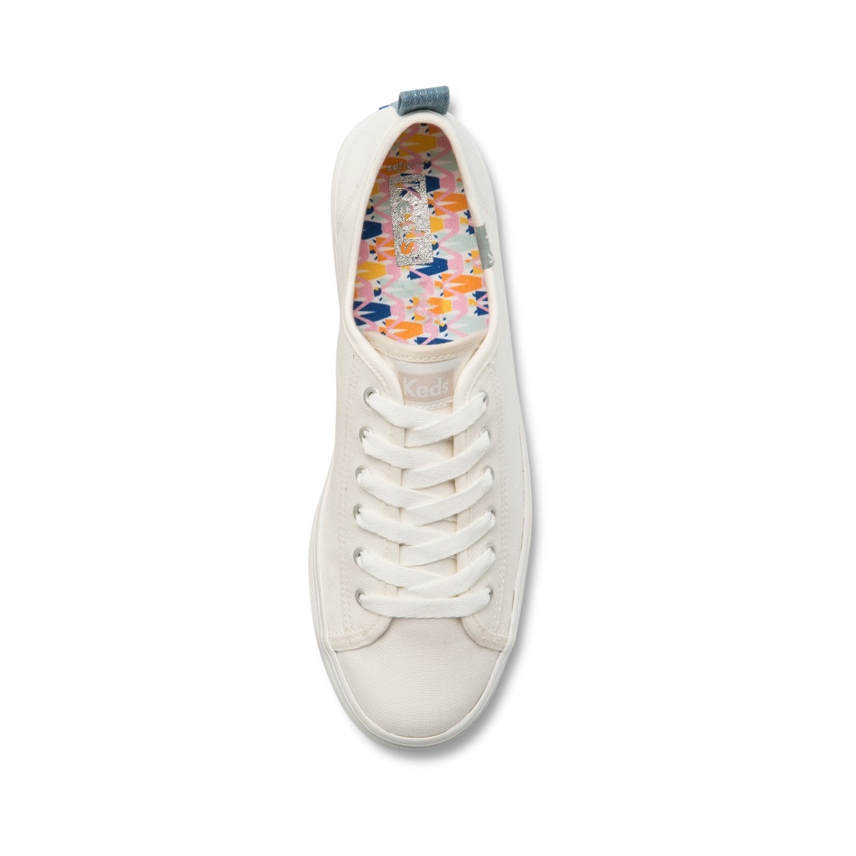Keds Women's Triple Up Organic Webbing Cream-Indigo